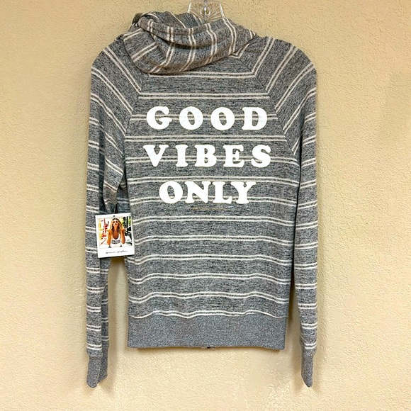 Spiritual Gangster Tops - Spiritual Gangster NWT Good Vibes Only graphic Gray Sweatshirt Size XS